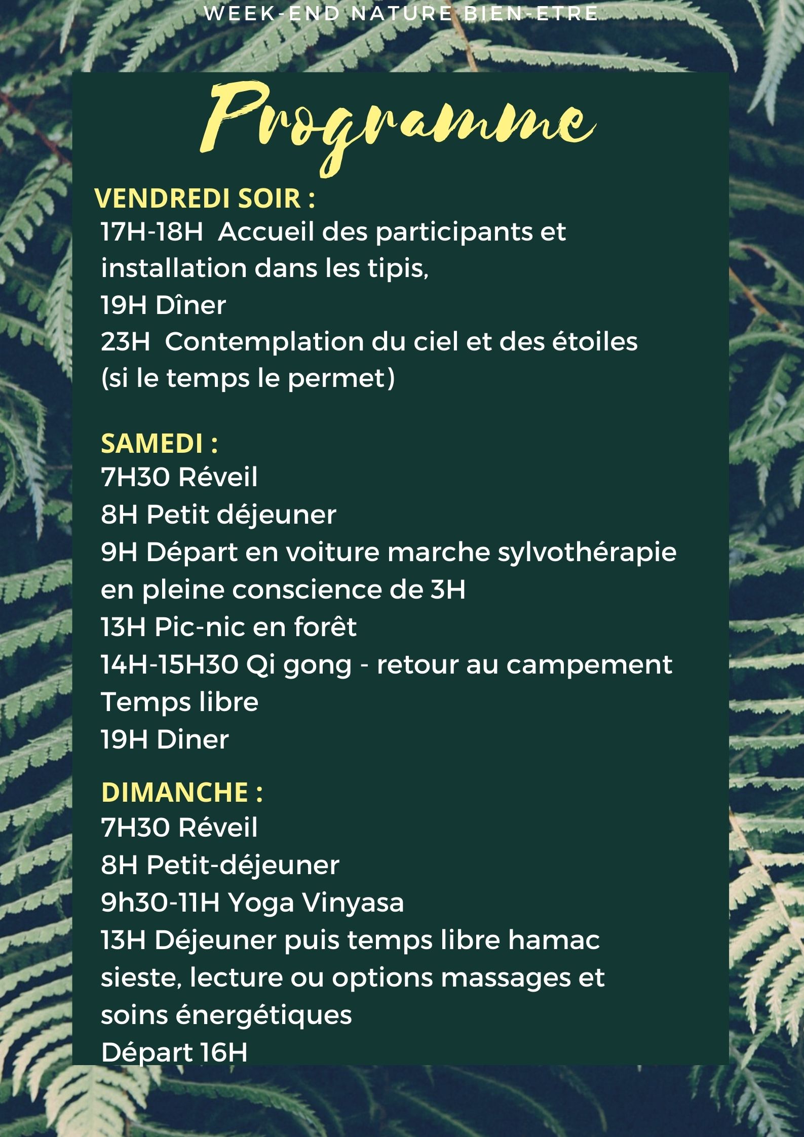Programme WE Slowlife